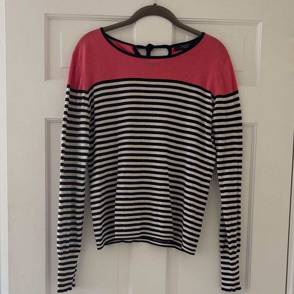 Weekend Max Mara Vibrant Pink and Navy Striped Sweater